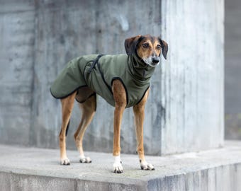 Cappotto Softshell con IMBRACATURA e APERTURA PER COLLARE per Levrieri - Antivento