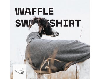 Grey Waffle Cotton Sighthound Clothes: Sleeveless Dog Drying Sweatshirt