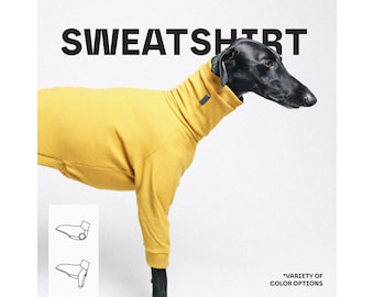 Felpa in cotone con stampa di levrieri: Whippet, Galgo e Levriero Italiano...