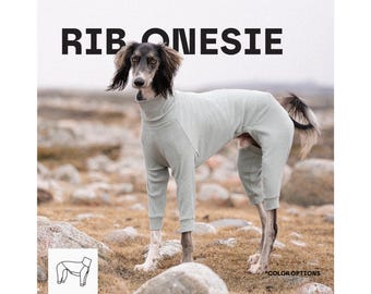 Ribbed Cotton Sighthound Onesie: for Greyhound, Whippet, Italian Greyhound...