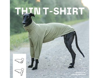 Thin cotton Greyhound T-shirt: Sighthound, Whippet, Galgo, and Italian Greyhound Clothes