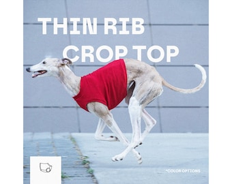 Thin Ribbed CROP TOP for Greyhound, Whippet, Italian Greyhound