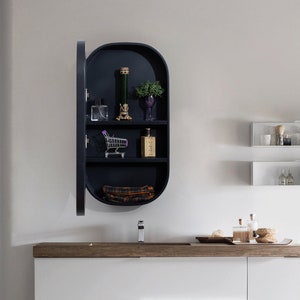 Bathroom Cabinet with Mirror - Wood Medicine Cabinet Wall Mounted - Mirror for Bathroom & Kitchen Wall Cabinet - Mirror Wall Shelf