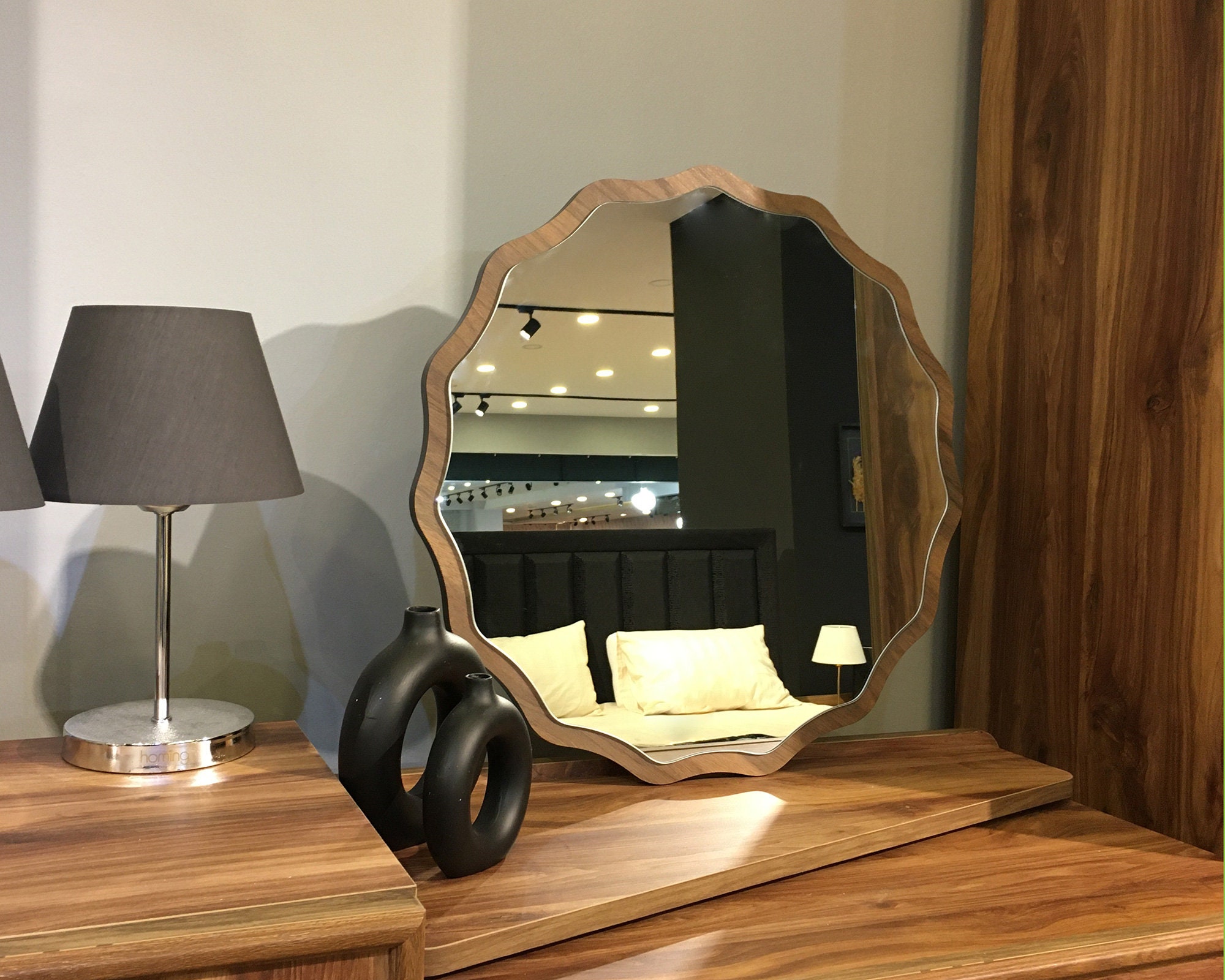 Round Mirror Wall Decor Shaped Mirrors for Bathroom Black - Etsy UK