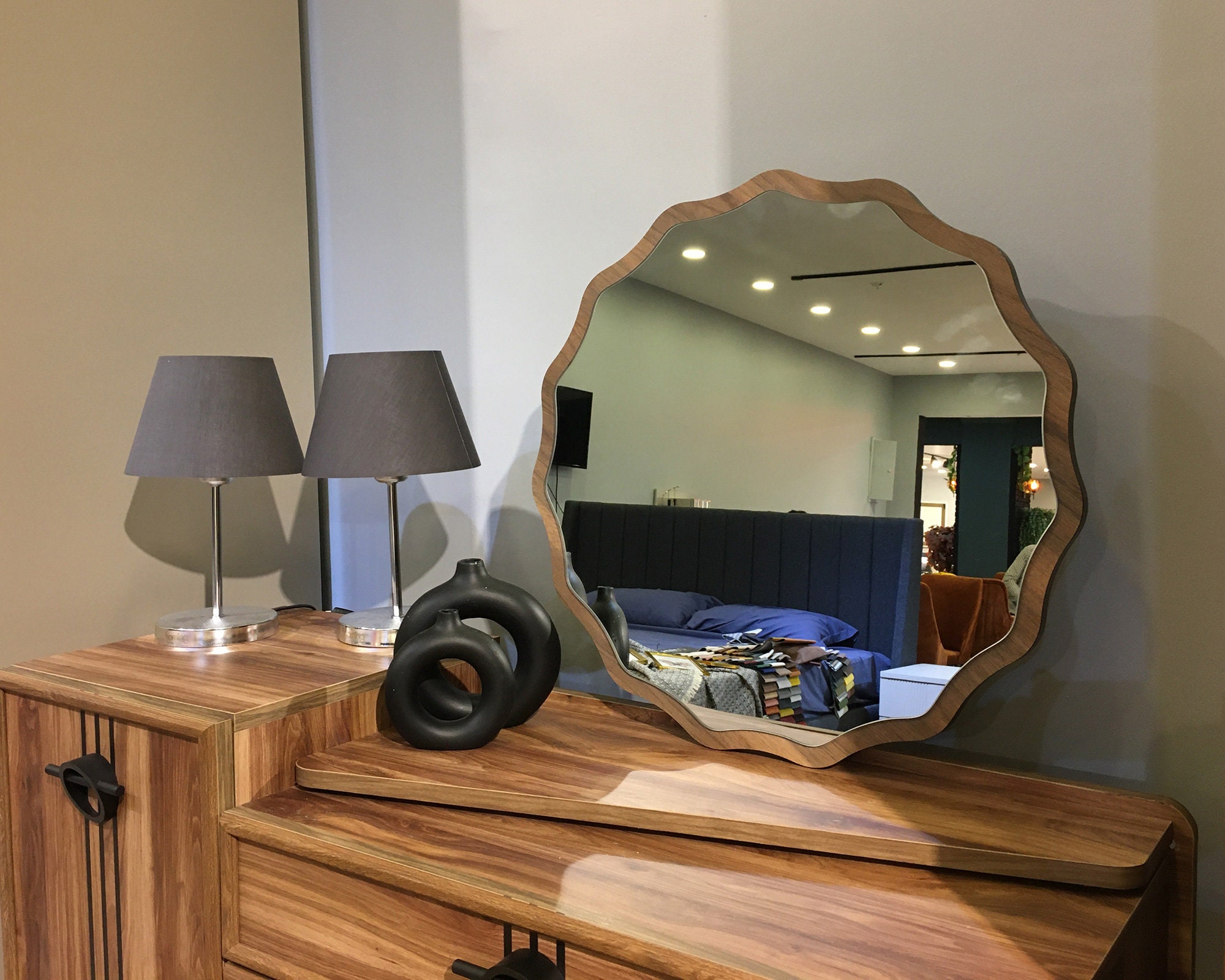 Round Mirror Wall Decor Shaped Mirrors for Bathroom Black - Etsy UK