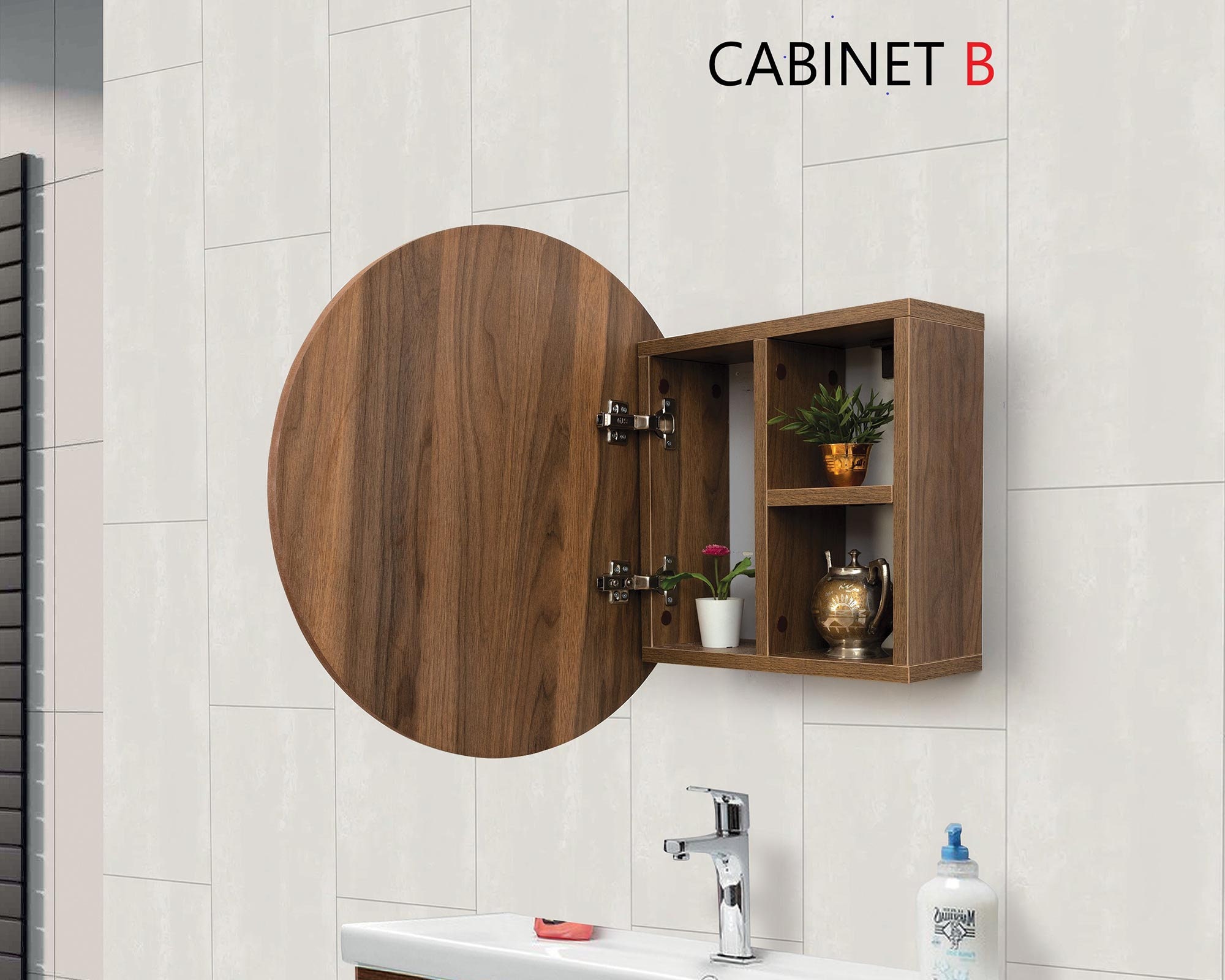 Round Mirror With Bathroom Wall Mounted Mirror With Etsy UK