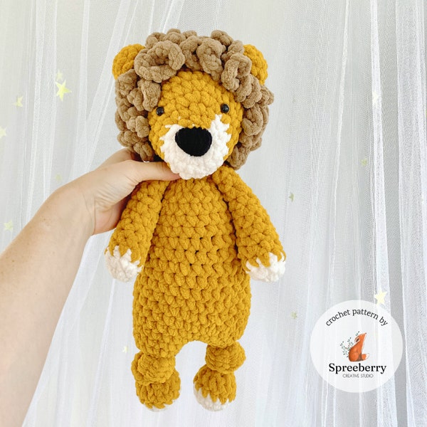 Lion Crochet Pattern Lion Snuggler Pattern Plush Toy Lion Lovey