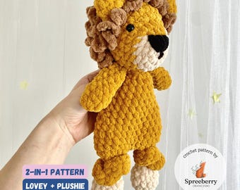Lion Crochet Pattern Crochet Lion Snuggler Pattern Amigurumi Lion Crochet Baby Toy Pattern Lion Lovey