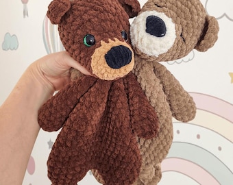 NO SEW Bear Lovey Crochet Pattern, Bear Knotted Legs Snuggler
