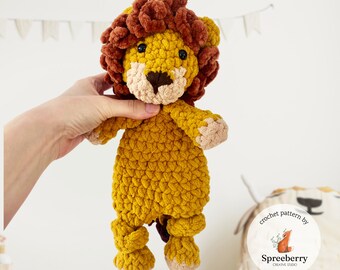 Modèle de crochet de lion. Modèle de lion au crochet. Modèle de câlin de lion. Modèle de peluche de lion. Modèle de crochet Lovey noué par lion. Jouet au crochet pour bébé.