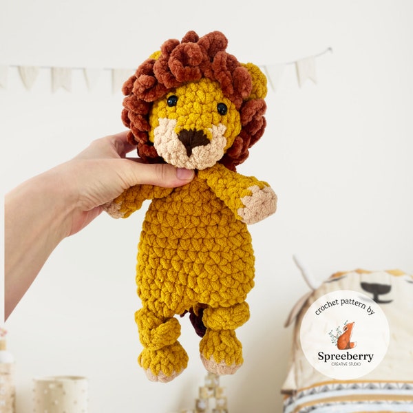 Lion Crochet Pattern Crochet Lion Snuggler Pattern Amigurumi Lion Crochet Baby Toy Pattern Lion Lovey