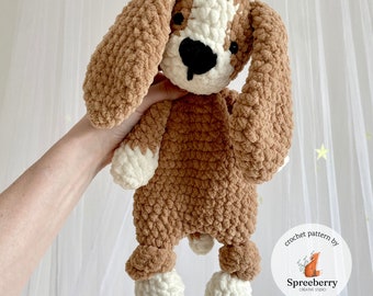 Modèle de crochet pour chiot Snuggler. Modèle de crochet Lovey noué par chien. Modèle de crochet de beagle. Modèle de crochet de chien. Modèle de chien au crochet.