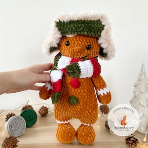 Gingerbread Man Crochet Pattern. Christmas Crochet Pattern. Crochet gingerbread. Crochet Pattern for a Plush Toy Crochet toy pattern.