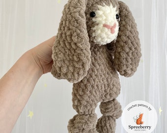 Little bunny crochet pattern | Bunny crochet snuggler pattern | Bunny knotted legs lovey |  Plush bunny crochet pattern