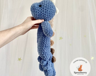 Dinosaur Crochet Pattern. Knotted Lovey Dino Crochet Pattern Gift Children
