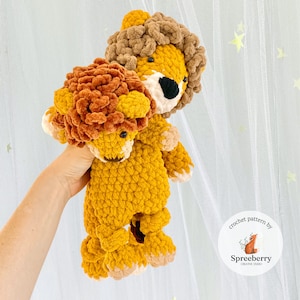 Bundle: Lion Crochet Pattern, Lion Snuggler Pattern, Lion Knotted Lovey Crochet Pattern