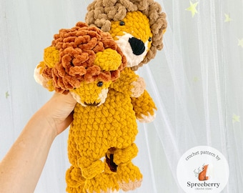 Bundle: Lion Crochet Pattern, Lion Snuggler Pattern, Lion Knotted Lovey Crochet Pattern