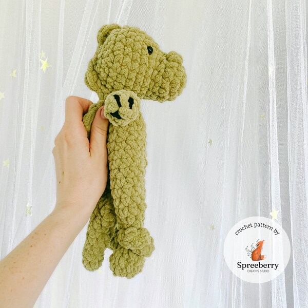 Dinosaur Crochet Pattern Snuggler, Fast Crochet Gift For Newborns Babies and Toddlers. Knotted Lovey Pattern