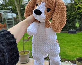 Beagle + Retriever Dog Crochet Pattern, Large Snuggler incl. FULL VIDEO TUTORIAL