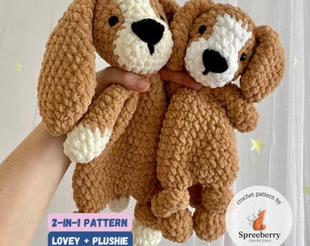 Dog Crochet Pattern BUNDLE, Dog Knotted Lovey Crochet Pattern, Beagle Crochet Pattern; Dog Snuggler Crochet Pattern, Puppy Crochet Pattern