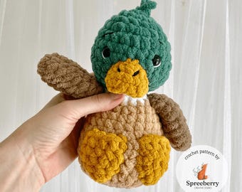 Eddie Duck Crochet Pattern Mallard, Crochet Baby Toy