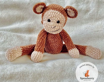 Monkey Crochet Pattern. Crochet Monkey Pattern. Monkey Plush Toy Pattern. Monkey Stuffed Animal crochet Pattern. Jungle & Safari Plush Toy