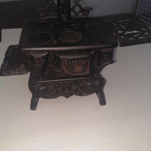 Crescent Cast Iron Wood Stove Miniature Vintage Toy USA