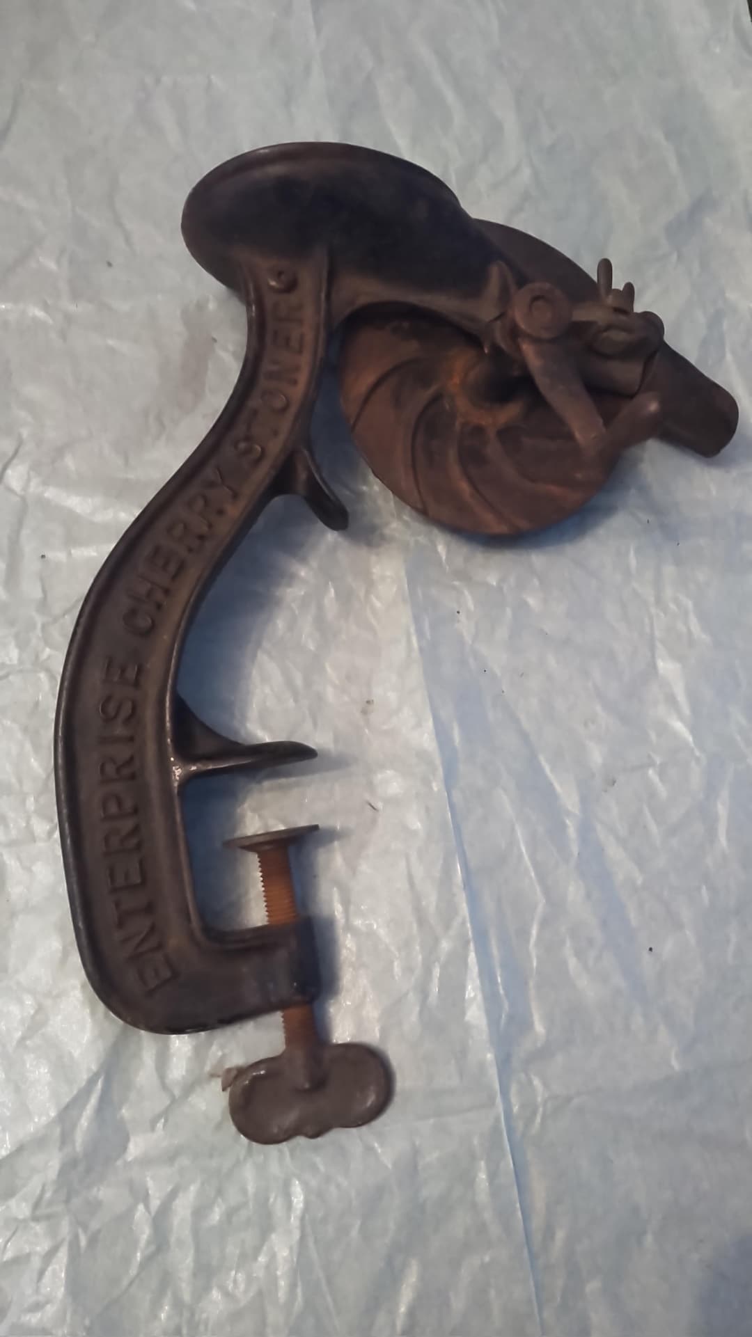 Antique Enterprise MFG Co Philadelphia USA Cherry Stoner Tool Cast Iron