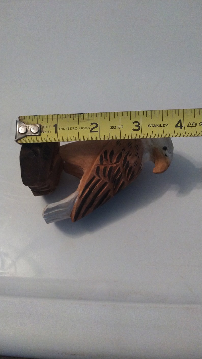 Small Wooden Carved Wood Bald Eagle Statue Figurine Alaska Etsy Canada