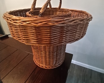 Antique Primitive Wicker Harvest Basket French?