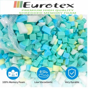 EUROTEX Premium Shredded Memory Foam Filling Ideal for Bean Bag Filler, Pillow Cushions, Pet Bed Stuffing, Crafts Polyfill/Poly fil Stuffing image 2