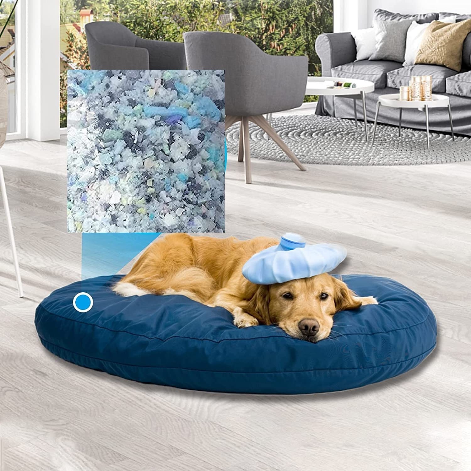 Eurotex Bean Bag Filler Foam - 2.5 Pound Premium Shredded Memory Foam - Easy Pillow Stuffing Foam for Dog Bed or Couch Cushion - Very Soft and Great