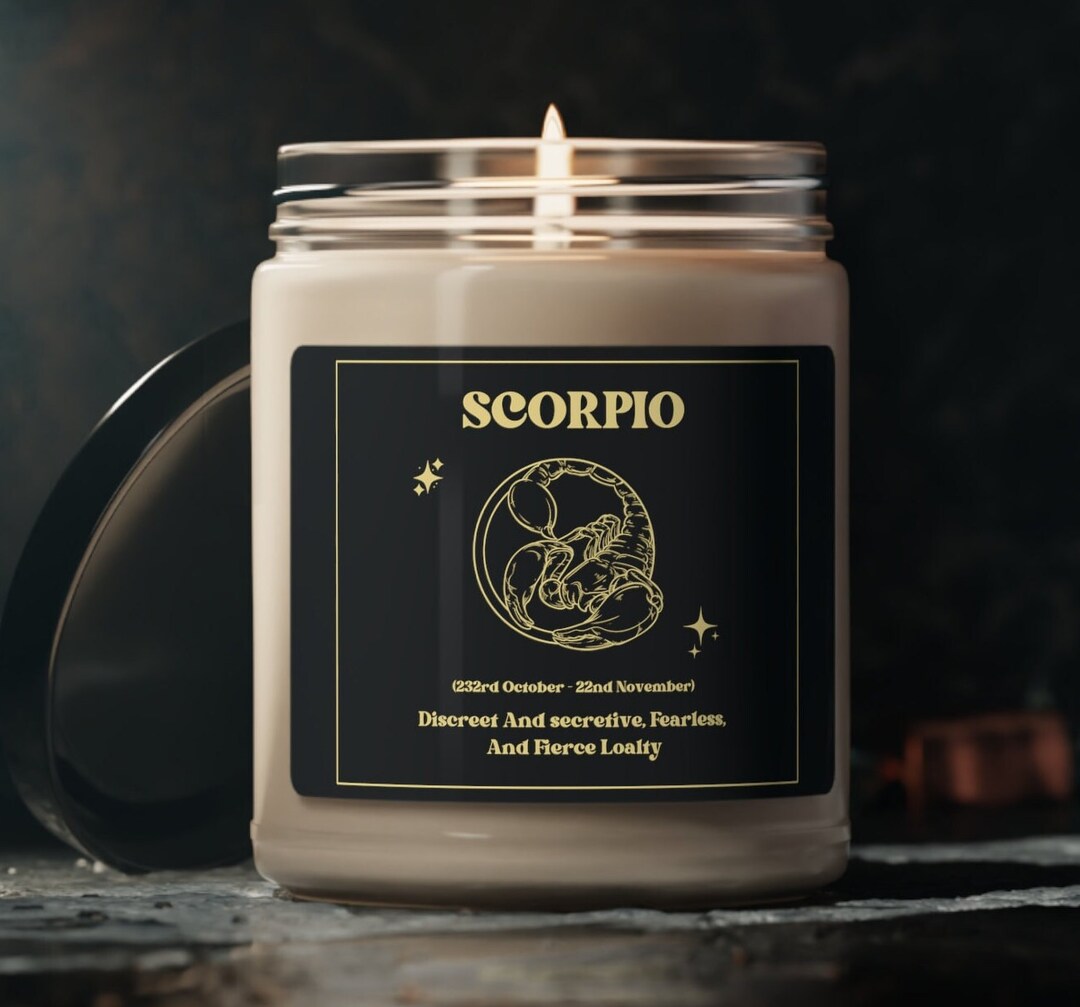 Scorpio Zodiac Sign Candle, Horoscope Candle, Fragrance Gift Stars Soy