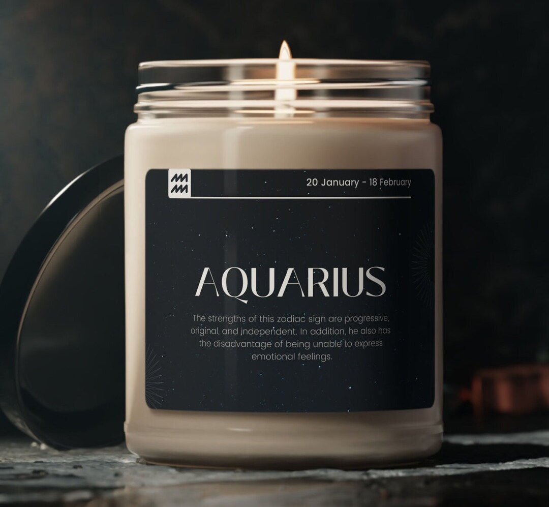 Aquarius Zodiac Sign Candle Horoscope Candle Fragrance Gift Etsy