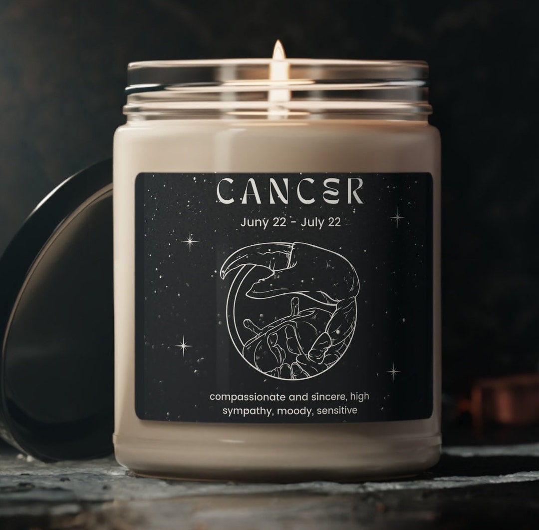 Cancer Zodiac Sign Candle Horoscope Candle Fragrance Gift Etsy