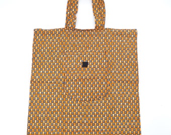 Tote bag in wax fabric