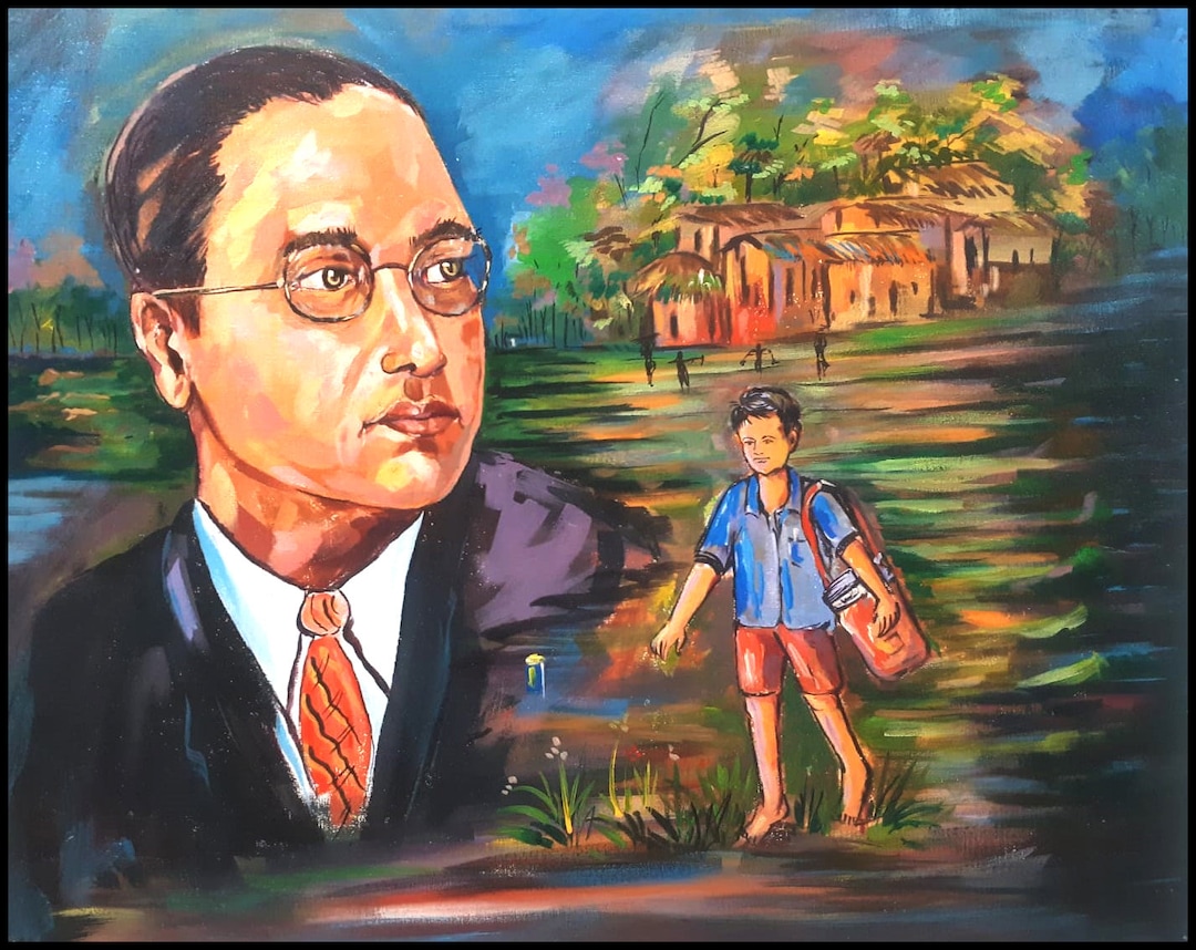 Buy Handmade Dr.babasaheb Ambedkar Acrylic Canvas Painting Wall Decor