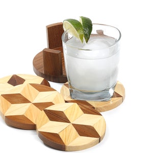 Teak Wood Coaster Set of Four