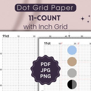 11-Count Dot Grid Paper with Inch Grid (PDF, JPG, PNG)
