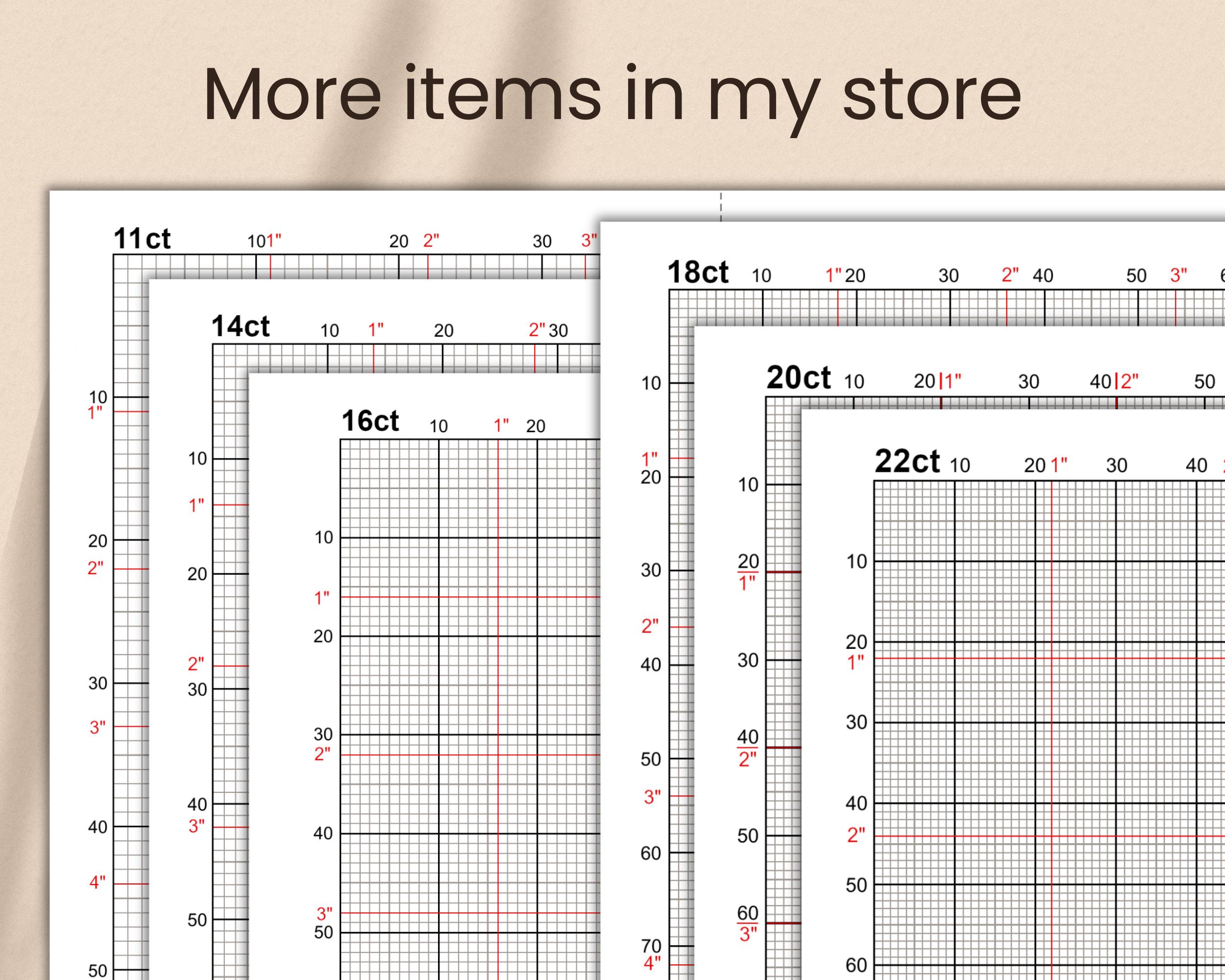 11 14 16 18 20 22-count Graph Paper Bundle for Cross-stitch