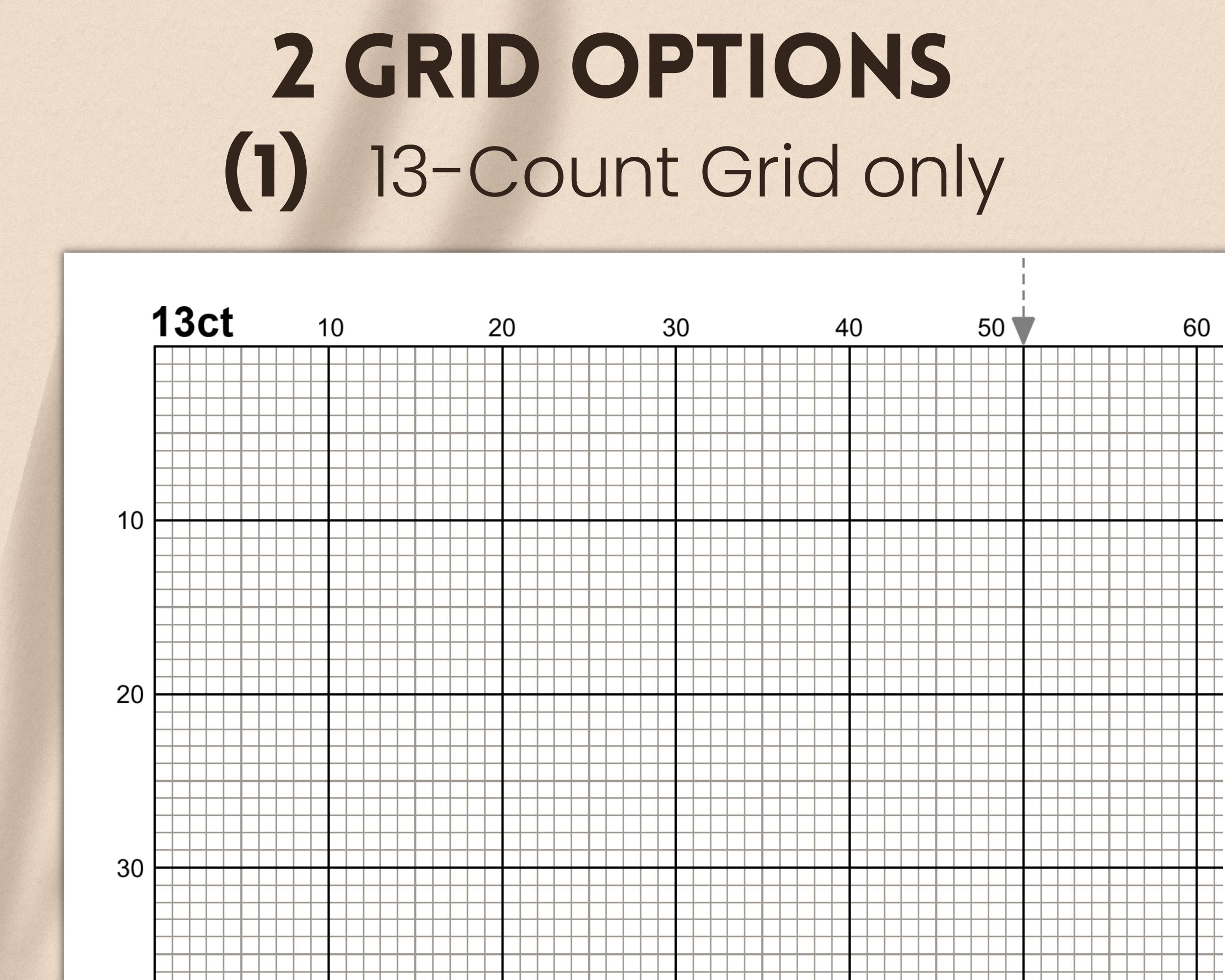 13-count Cross-stitch Graph Paper With Inch Grid (PDF, JPG, PNG) - Etsy