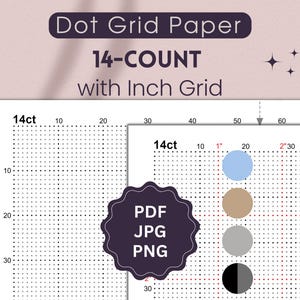 14-Count Dot Grid Paper with Inch Grid (PDF JPG PNG)