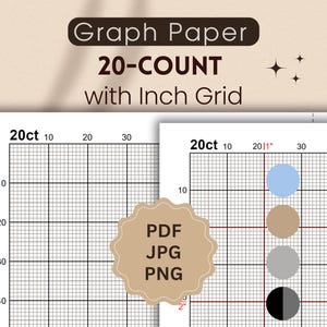 Papel cuadriculado de 20 hojas con cuadrícula en pulgadas (PDF, JPG, PNG)
