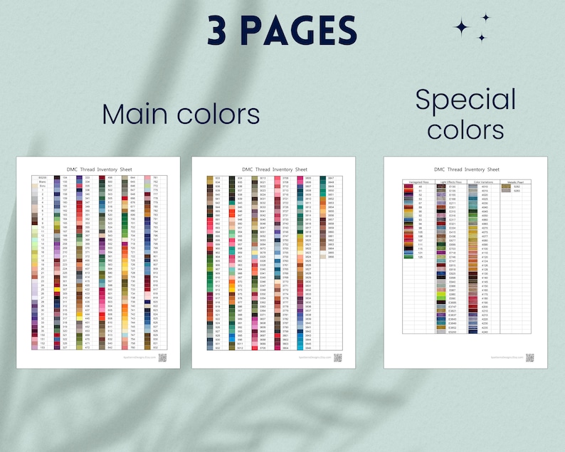 Dmc thread inventory sheet pdf printable cross stitch floss tracker