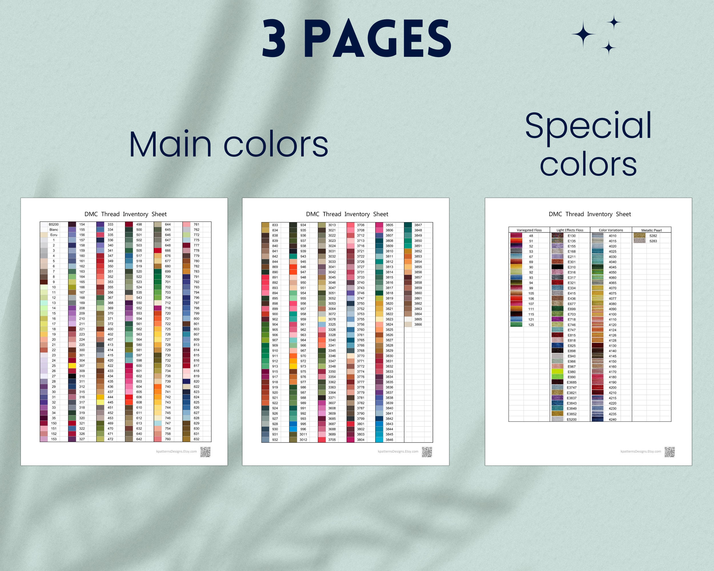 DMC Thread Inventory Sheet PDF, Printable Cross-stitch Floss