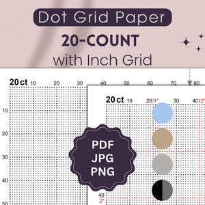 20-Count Dot Grid Paper with Inch Grid (PDF, JPG, PNG)