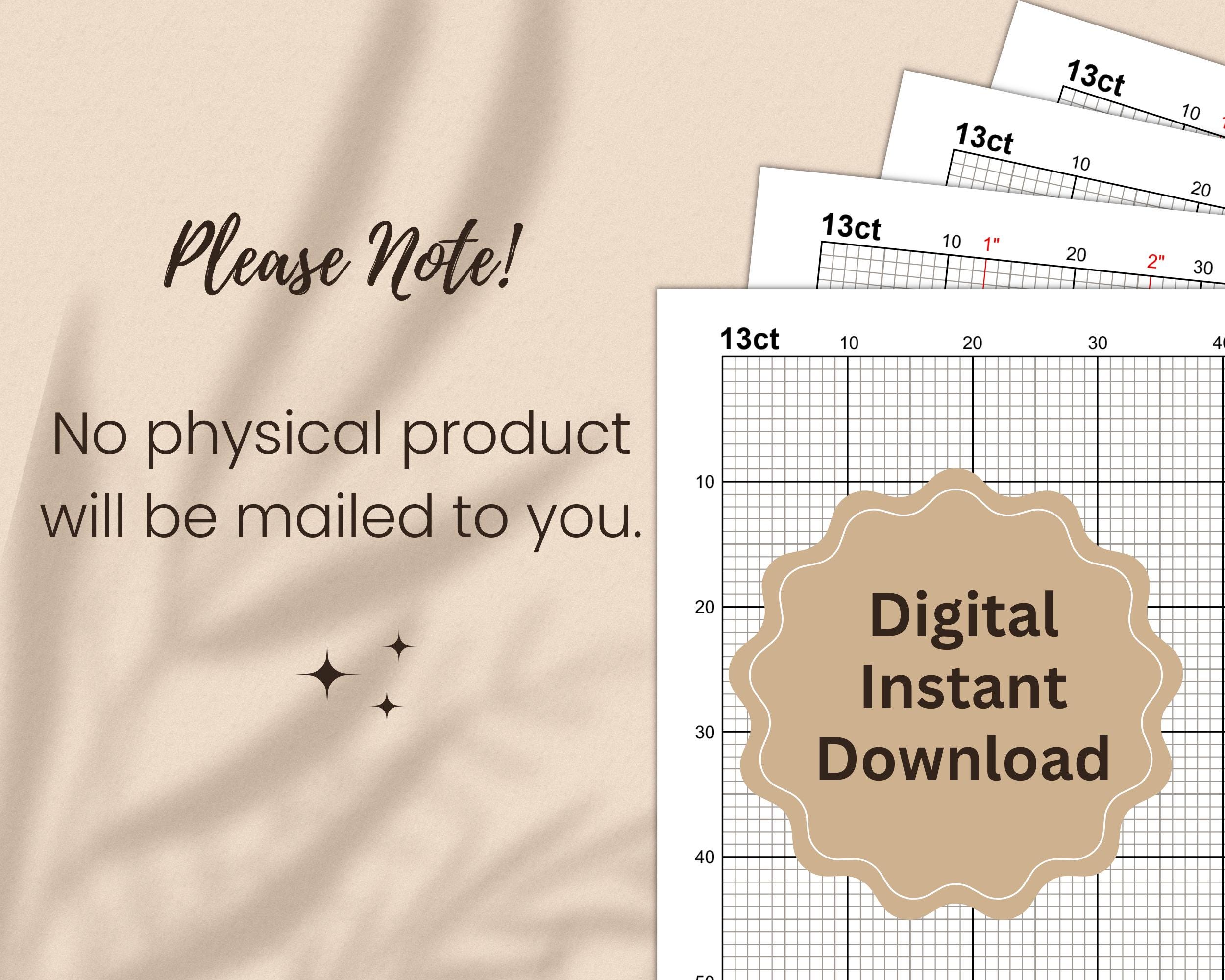 13-count Cross-stitch Graph Paper With Inch Grid (PDF, JPG, PNG) - Etsy