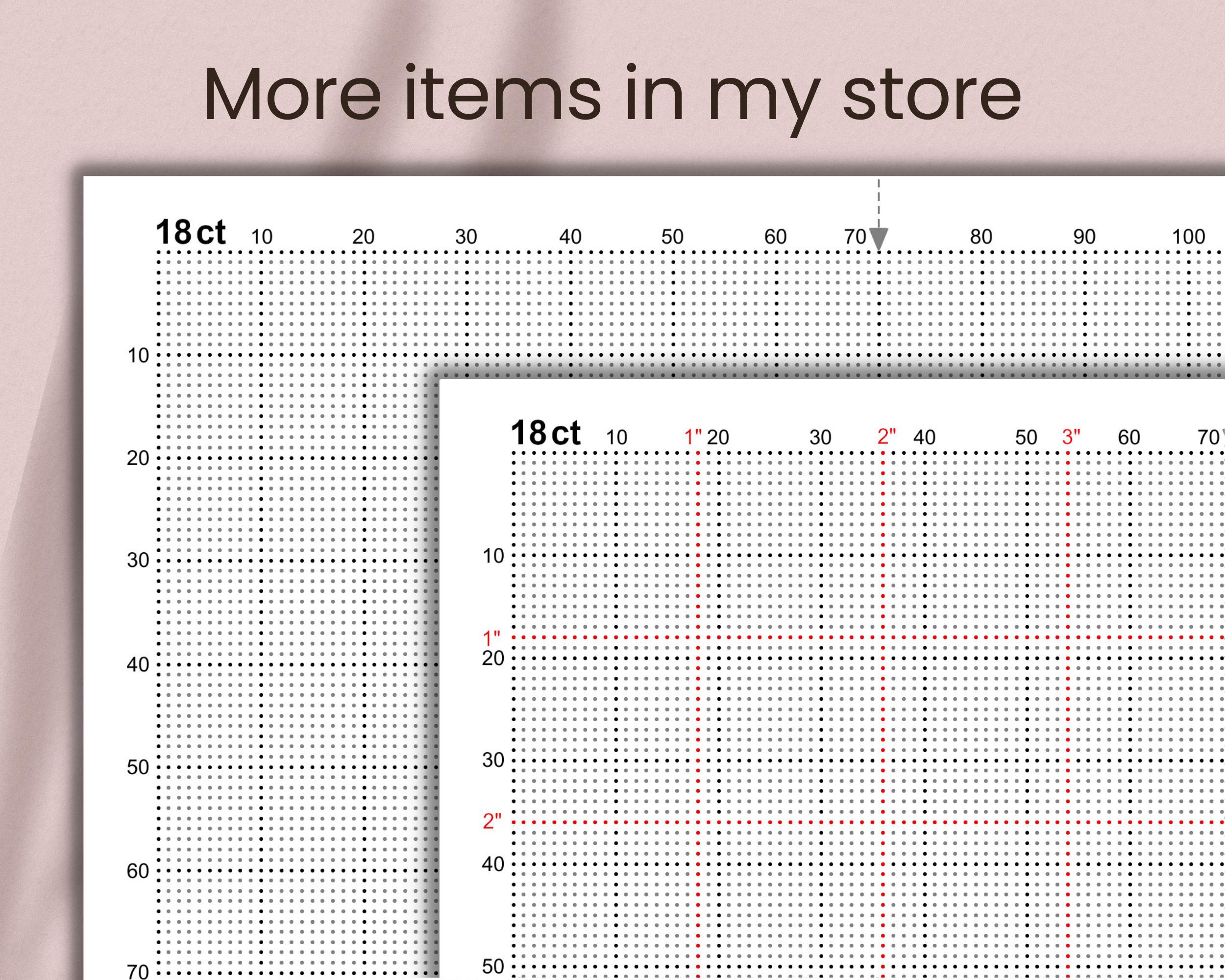 18-count Graph Paper With Inch Grid (PDF, JPG, PNG) - Etsy