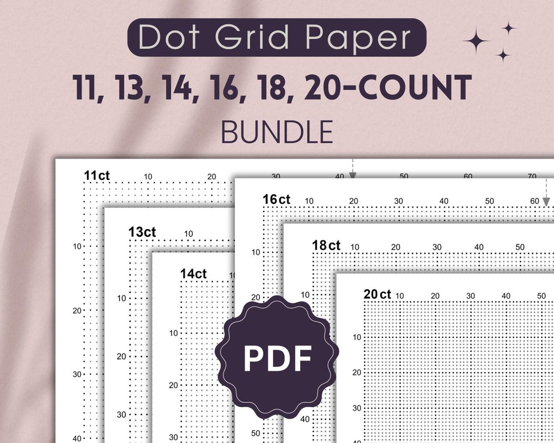 Dot Grid Paper Bundle for Cross-stitch PDF (11 13 14 16 18 20-ct) - Etsy