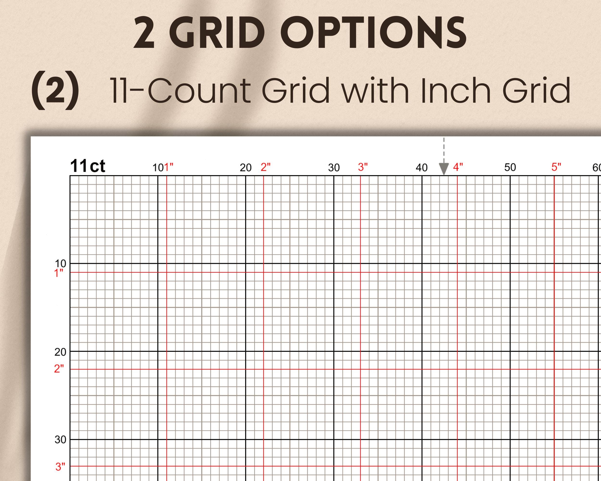 11-count Graph Paper With Inch Grid (PDF, JPG, PNG) - Etsy